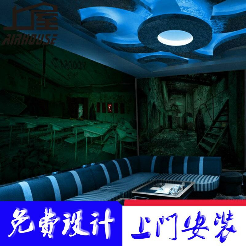 3d恐怖鬼屋主题墙纸密室逃脱剧本杀盗墓笔记墙布厉鬼惊悚装饰壁纸