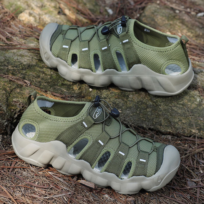 新款夏季涉水男女户外包头镂空透气溯溪洞洞速干防臭防滑沙滩凉鞋