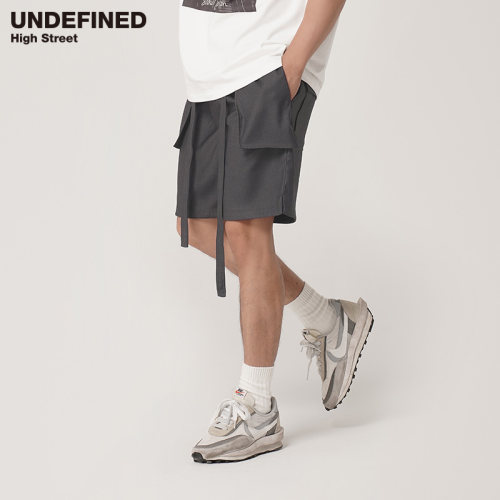 undefined层叠口袋潮飘带短裤