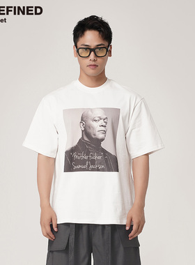 UNDEFINED HIGH STREET潮牌Samuel L. Jackson人像印花宽松T恤