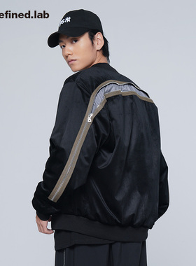 Undefined高街贯穿拉链丝绒加厚MA-1空军bomber夹克ins潮牌棉衣外