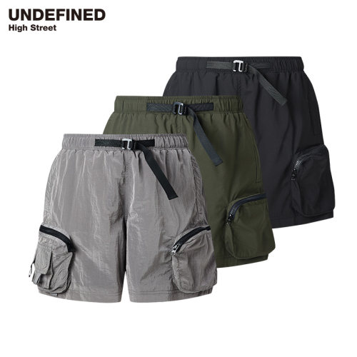 undefined短裤美潮口袋金属面料