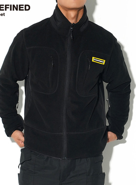 UNDEFINED潮牌户外徒步保暖层双面抓绒侧边拉链散热口摇粒绒夹克