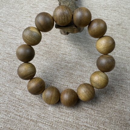 越南富森红土沉熟结老料霸气大圆珠单圈国外野料沉香天然手串男款