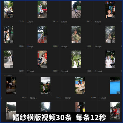 婚纱照视频素材婚照视频素材小视频素材30条竖版视频样片s06