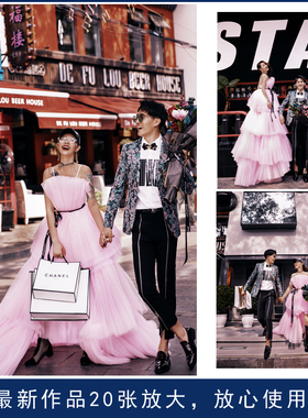 街拍婚纱照样片旅拍样片影楼新样片放大工作室婚纱照客片h497