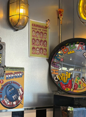 怀旧风餐厅金属材质复古壁挂式