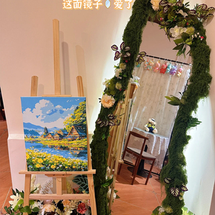 苔藓镜子服装店全身镜装饰异形不规则安全不易碎的高清镜子装饰