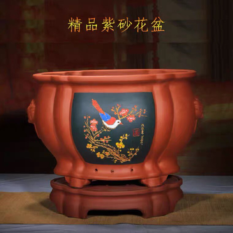 紫砂花盆异形盆景盆栽室内阳台精品方形三角形长方马槽老桩盆包邮