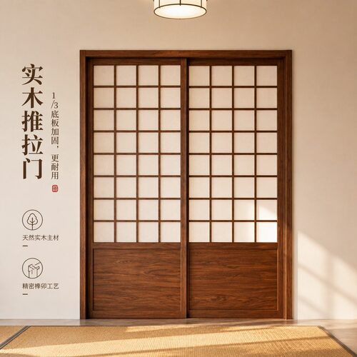 定制实木推拉门全国上门安装