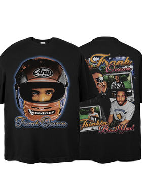 RULEE HIPHOP Frank Ocean夏季双面印花嘻哈人像短袖美式说唱T恤