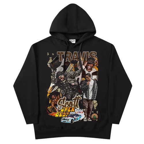Рули Хипхоп Трэвис Скотт Винтаж Прест -Хип -Хип -Хип -Хуп Свитер с капюшоном в зимних рукавах