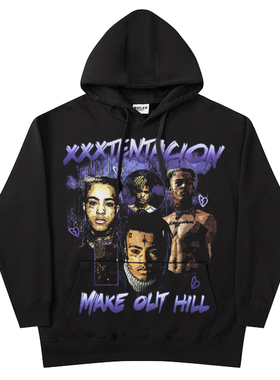 RULEE HIPHOP 致敬XXX嘻哈说唱Vintage重磅连帽卫衣冬季美式长袖