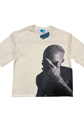 RULEE黑怕 Frank Ocean 网孔透气美式短袖嘻哈街头复古说唱T恤