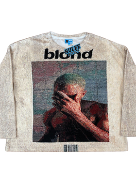 RULEE黑怕 Frank Ocean 复古像素风嘻哈长袖秋冬内搭宽版美式圆领