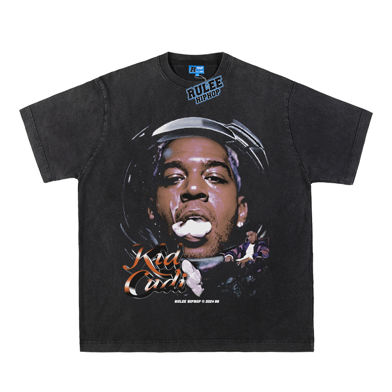 RULEE  Kid Cudi嘻哈T恤宽松水洗直喷透气短袖夏季饶舌印花男女