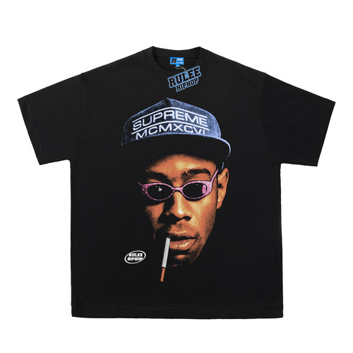 做旧夏季短袖宽松男女T恤