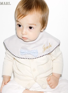 MARLMARL婴儿口水巾男宝绅士领结新年围兜新年礼物dolce_C04