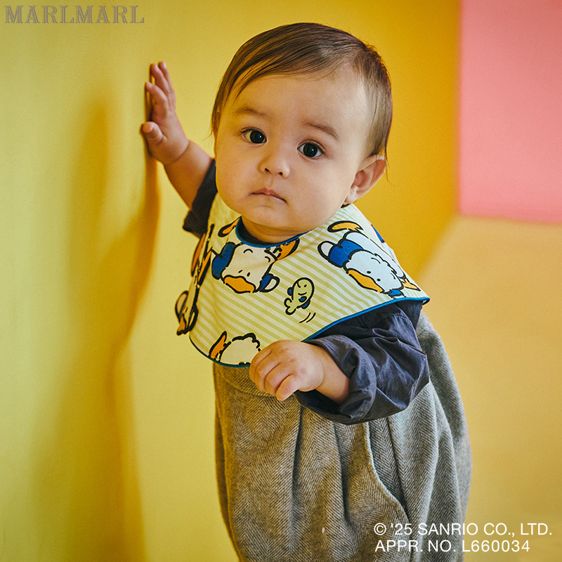 MARLMARL三丽鸥联名AHIRUNOPEKKLE限定口水巾围兜宝宝满月礼物