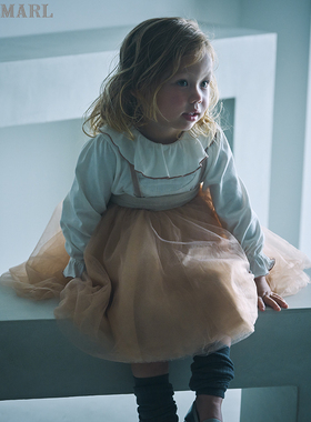 MARLMARL婴儿哈衣爬服儿童包屁衣宝宝白色波浪连体服bodysuits