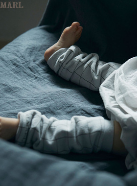 MARLMARL 男宝女宝针织长筒保暖袜暖腿袜格纹蓝leg warmers04