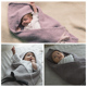 MARLMARL仿羊羔绒连帽多用途毛毯初生儿婴儿包被hooded blanket