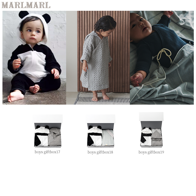 MARLMARL婴儿周岁礼家居服浴巾毛毯礼盒男宝出生礼满月可定制礼物