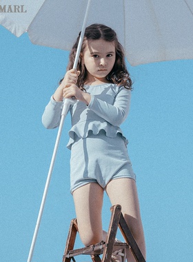 MARLMARL泳衣夏季儿童女孩泳装长袖连体分体式裤新swimwear02