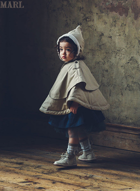 MARLMARL儿童秋冬军装风斗篷大衣风衣外套带帽子外出披风sonnet01