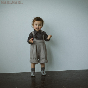 阔腿婴儿休闲裤 子宝宝儿童背带裤 子shorts04 裤 MARLMARL男童春秋季