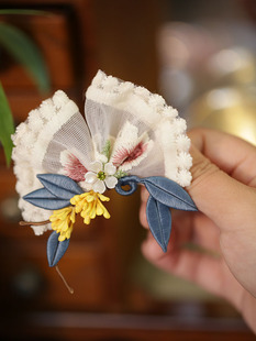 古风缠花发夹女2025新款后脑勺碎发儿童刘海两边夹子女宝发卡洋气