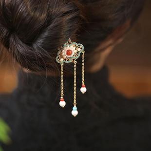 古风点缀头饰发簪日常通勤步摇发叉插梳汉服簪子女童配旗袍的发饰