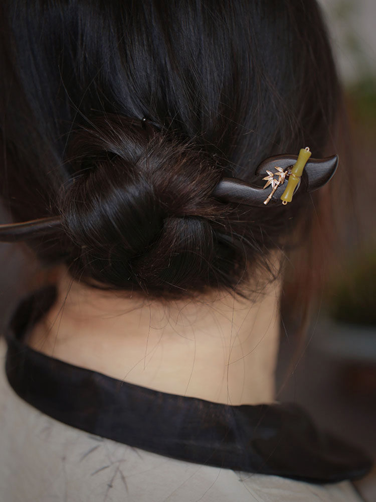 竹节发簪新中式清冷长发盘发簪子女古风檀木发钗半扎高马尾发饰品,饰品/流行首饰/时尚饰品新,发饰,淘宝优惠券,粉丝福利购,淘宝优惠卷