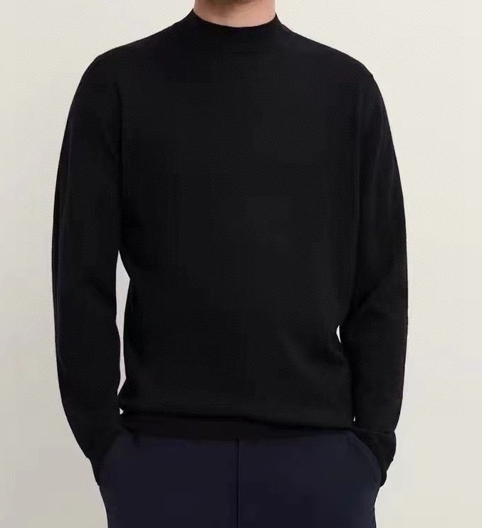 包邮冬季冬天男士毛衣中领半高领长袖针织衫纯色羊毛衫男装上衣