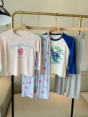 弹力家居服套装 130～170 T恤 长裤 包邮 男童女中大童棉质春秋冬长袖