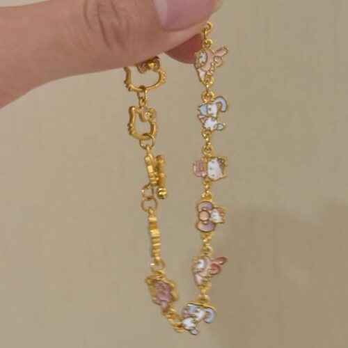 可爱卡通凯蒂猫手链久不掉色沙金甜美少女心小众设计独特手饰配饰