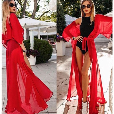 Summer Women Swimsuit Bikini Cover Up Beach  Chiffon dress