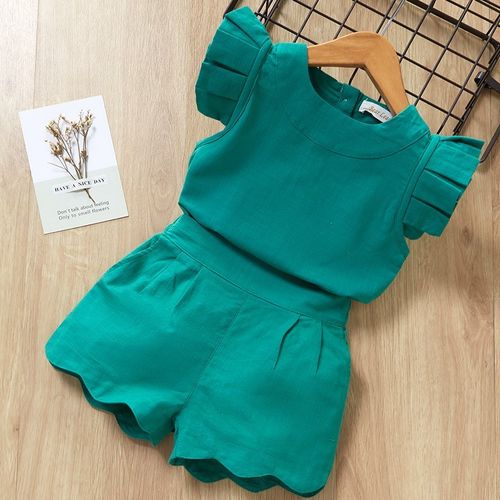 Kids Girl Clothes Set Summer Short Sleeve Shirts Tops shorts