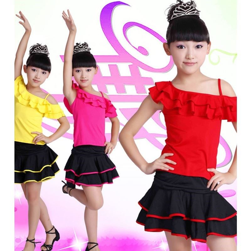 儿童吊带舞蹈服装拉丁舞练功服女童少儿拉丁舞裙拉丁舞考级服装夏