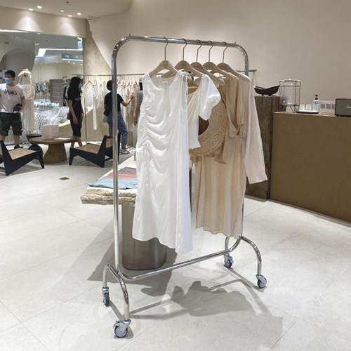 服装店挂衣杆不锈钢银色陈列架