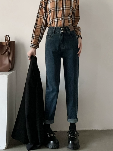 Черные джинсы, штаны, приталенные леггинсы, подходит для подростков, 2024 года, высокая талия, свободный прямой крой