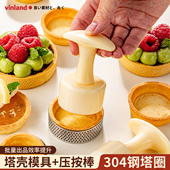 塔圈模具挞皮塑料压棒器法式 不锈钢圆形冲孔按压壳水果烘焙蛋糕模