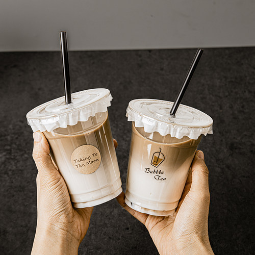 一次性咖啡杯子带盖奶茶杯