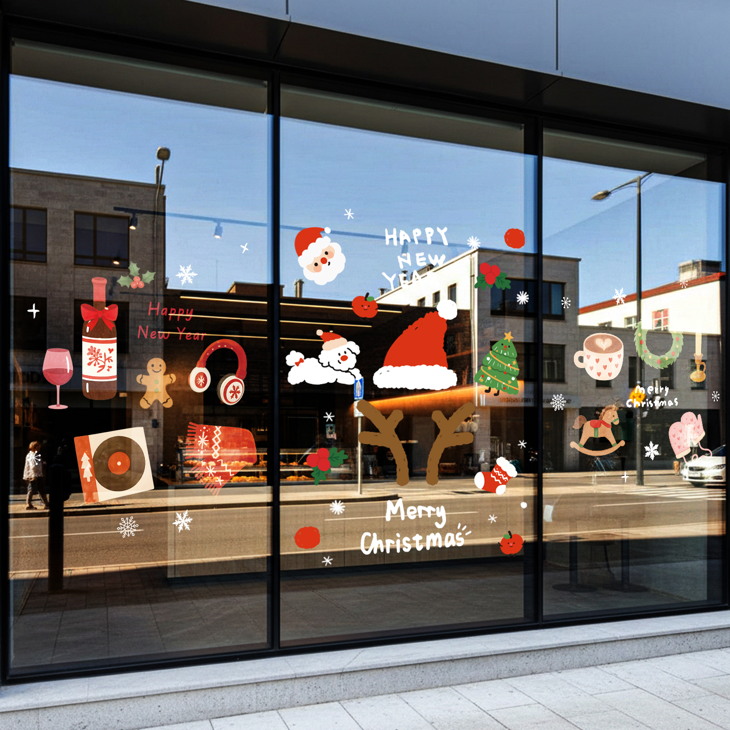 圣诞节装饰窗贴橱窗静电贴创意圣