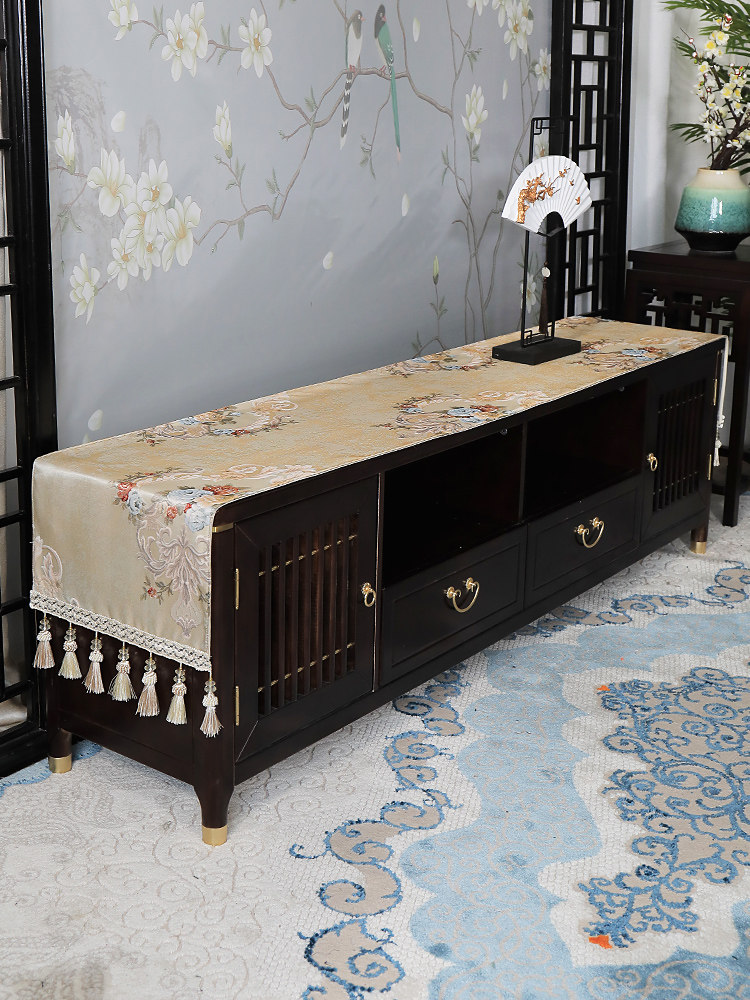 新中式电视柜桌布长条盖布高级感玄关餐边柜斗柜茶几桌垫2022新款