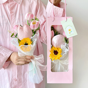 教师节礼物毕业送老师桃子郁金香艾草按摩锤花束养生礼物女生闺蜜