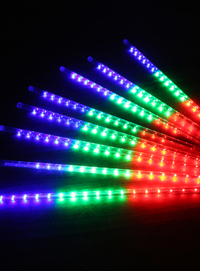 LED流星雨彩灯闪灯串灯挂树上的户外防水圣诞节节日庭院装饰挂灯