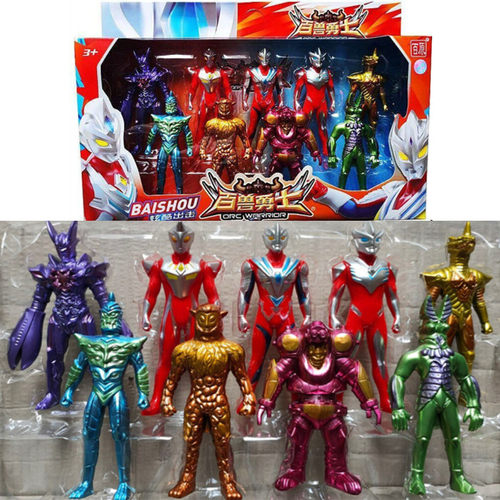 炫酷宇宙奥凸曼兄弟怪兽套装静态模型百变超人偶男孩玩偶儿童玩具