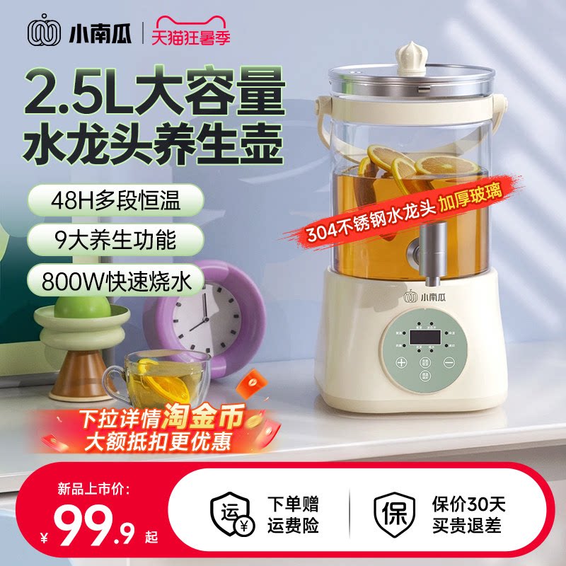 小南瓜水龙头养生壶家用多功能大容量办公室保温花茶煮茶器2025新