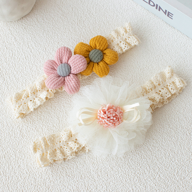 婴儿发带护囟门帽女宝宝头花发饰胎帽新生儿花朵发卡儿童发箍头箍